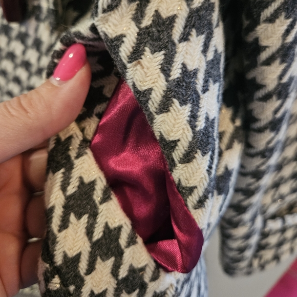 NWOT NESS OF SCOTLAND charcoal houndstooth custom coat. Size 14 - Picture 6 of 8
